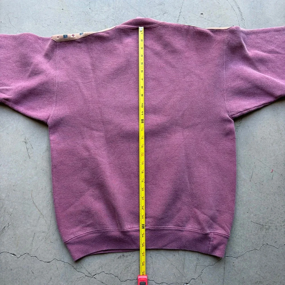 Vintage Colorado Graphic Sweatshirt Mens XL Heavyweight Cotton Plum Geometric
